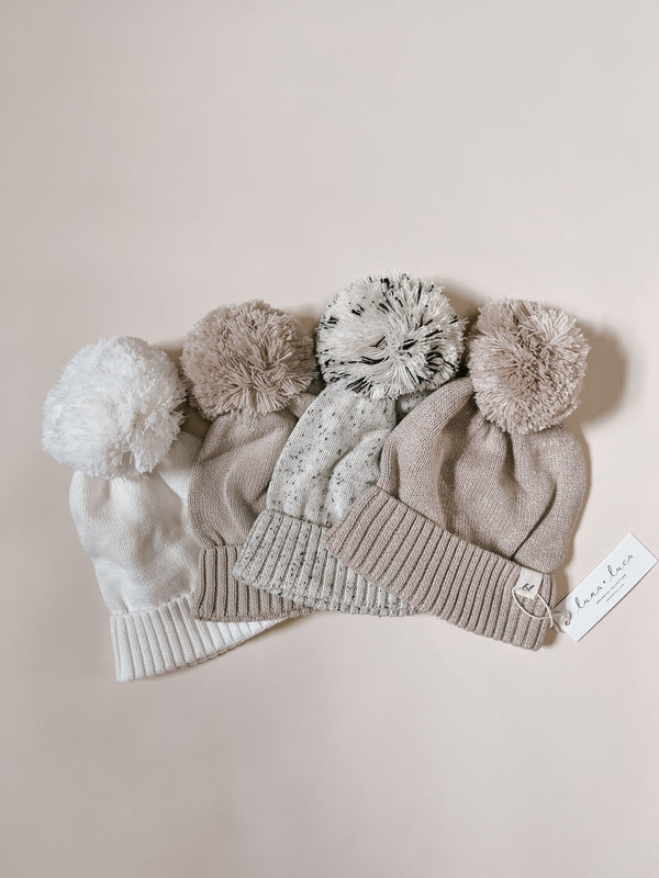 luna-luca-pom-beanie-beige Luna and Luca Newborn Baby Clothes